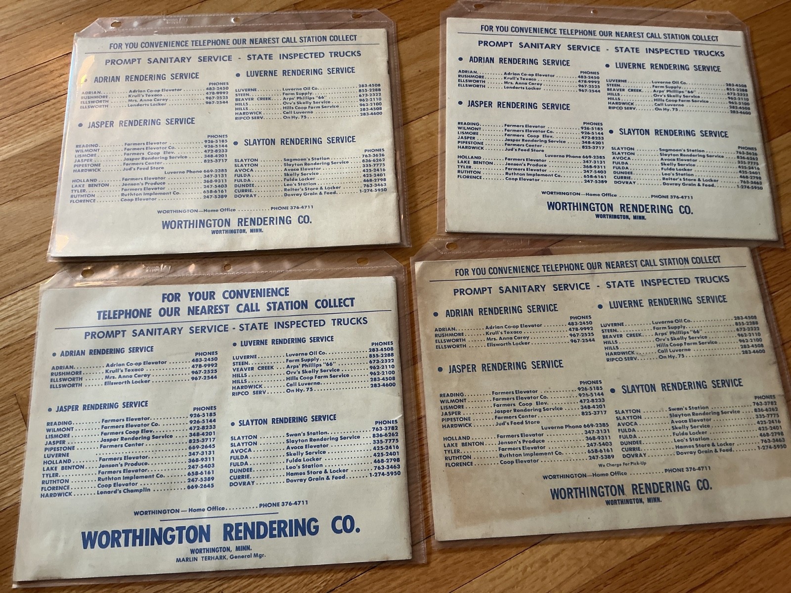 Lot of 4 1975-78 Farm Acct Record Books – Worthington Rendering/Worthington, MN