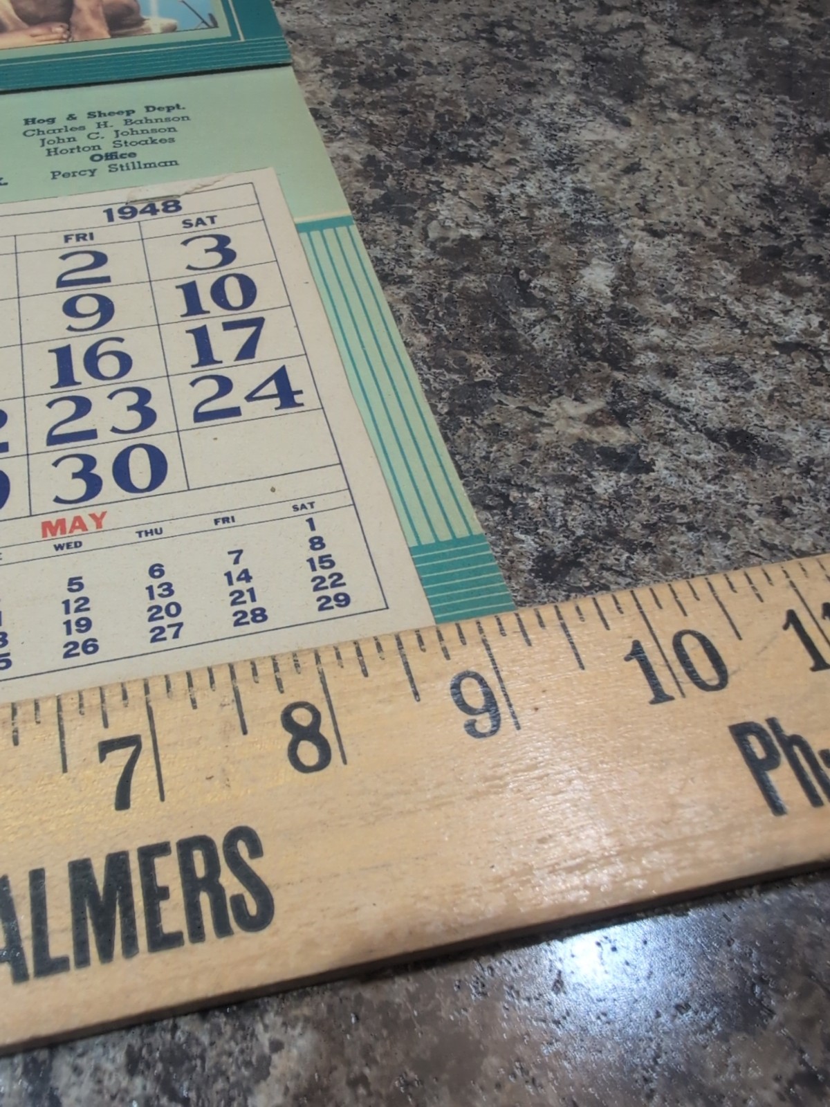 Vtg Long & Hansen Commission Co Calendar 1948 Sioux Falls South Dakota Stock…