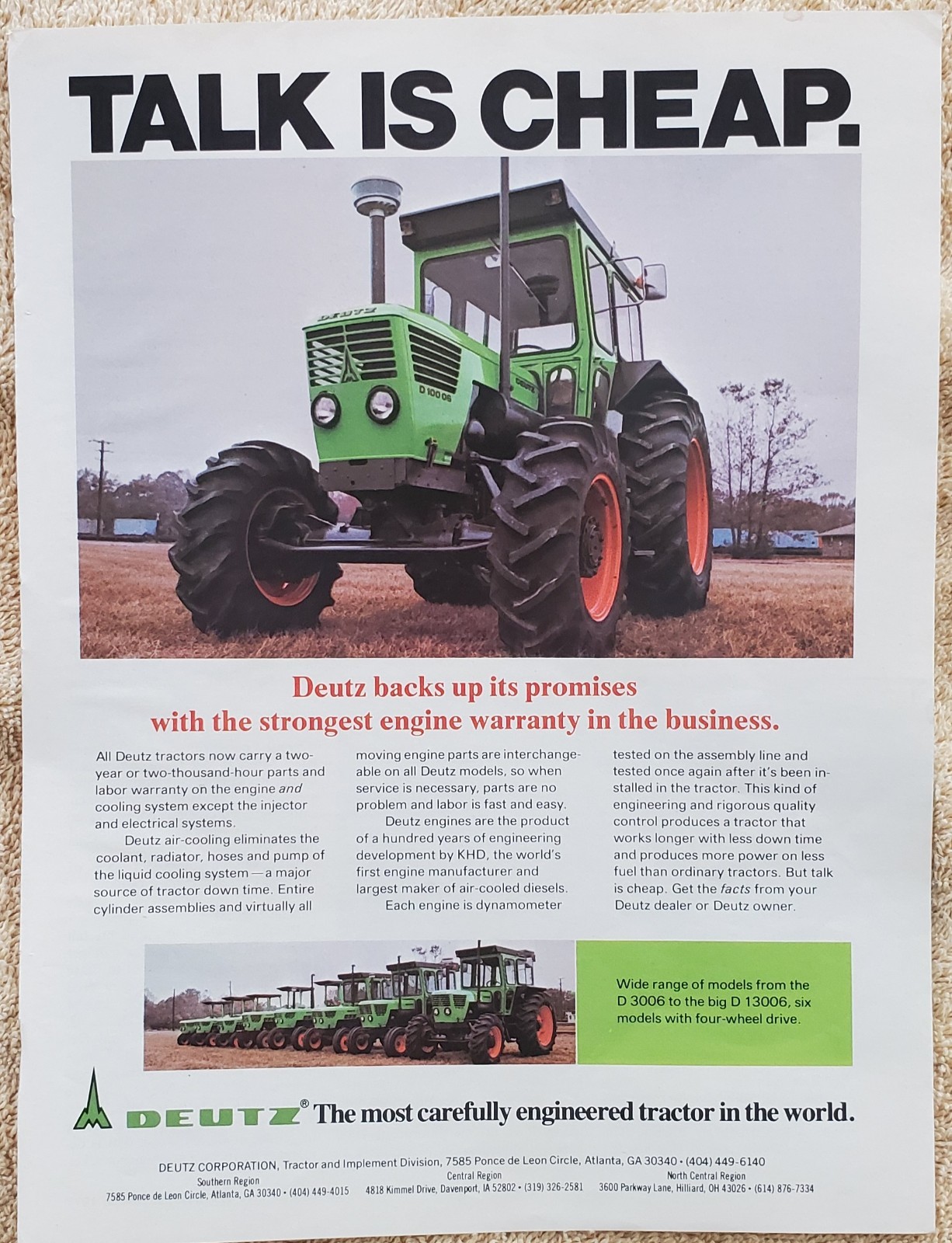 Deutz Tractor Advertisement 1977 Talk Is Cheap