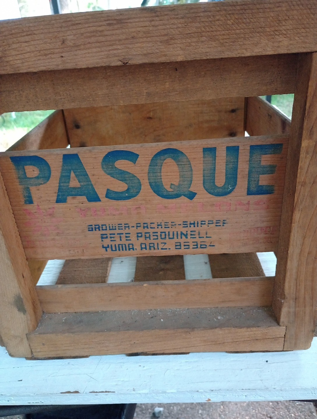 Vintage Wooden Crate – Pasque – Grower Packer Shipper – ZUMA ARIZONA 17x14x14&Prime;