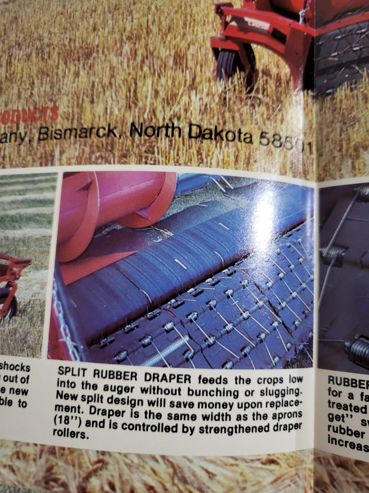 Vintage 1978 Melroe Rubber Apron Windrow Pickup MF Combine Brochure Clark Ag