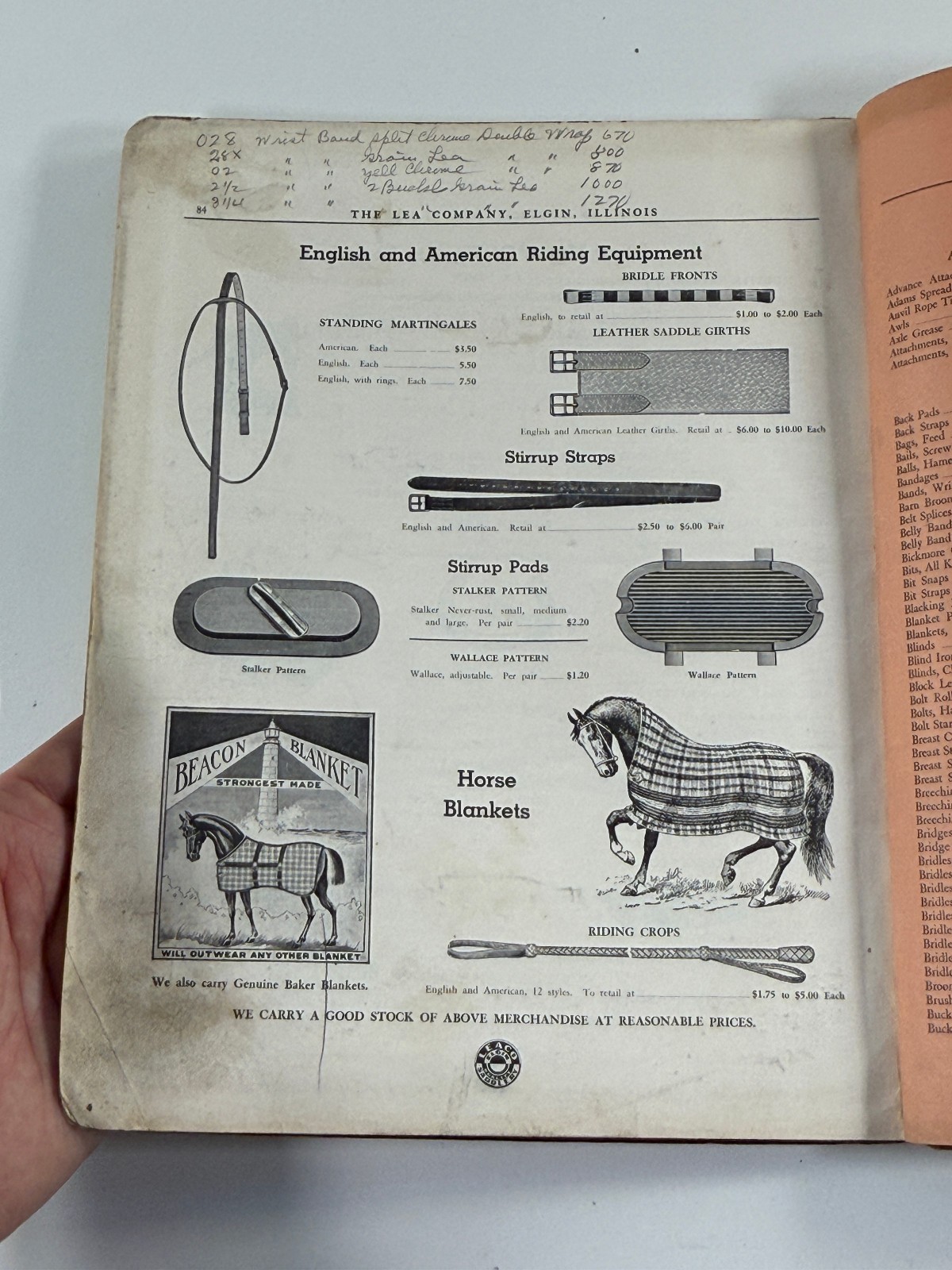 RARE 1890 Lea Co Horse Harness & Implement Catalog Book Saddles Elgin Illinois