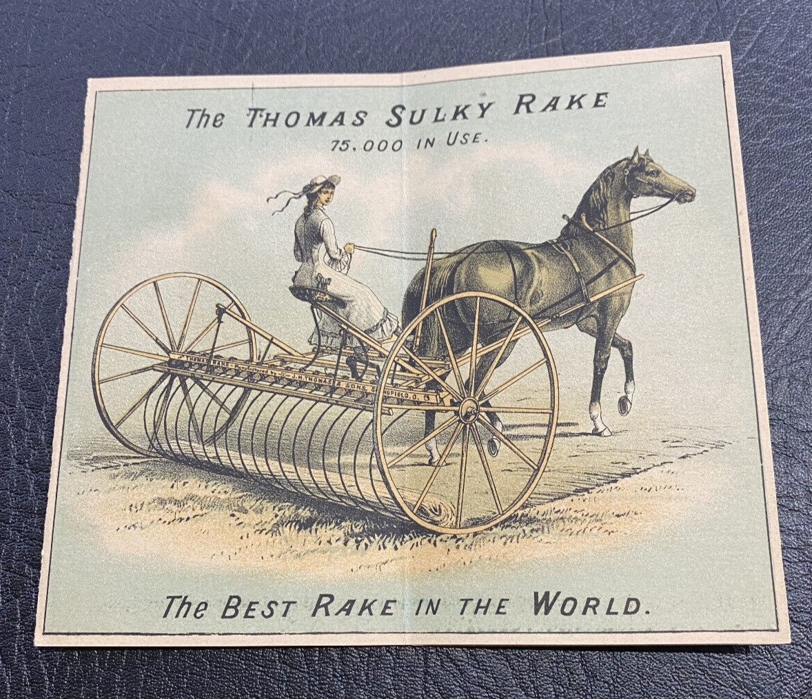 c1890 Thomas Farm Machinery & Engines-6 Panel Trade Card/Folder, Springfield OH