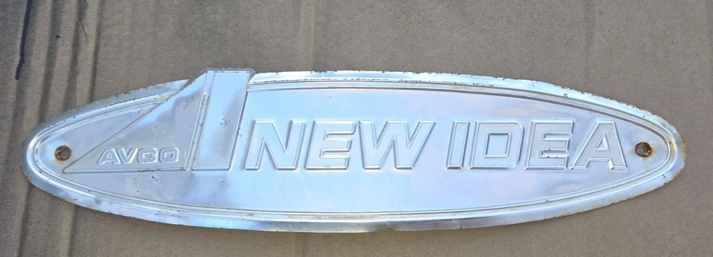 Vintage Avco New Idea Metal Sign Emblem