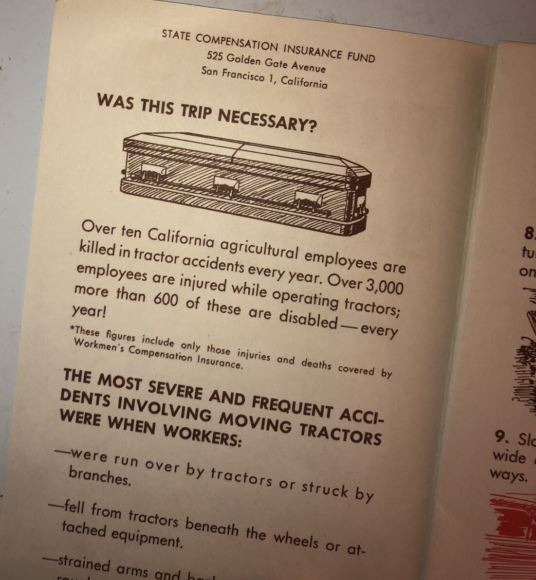 1950’s-60’s Tractor Safety For Ranch & Farm Pamphlet No. 1005 Guide