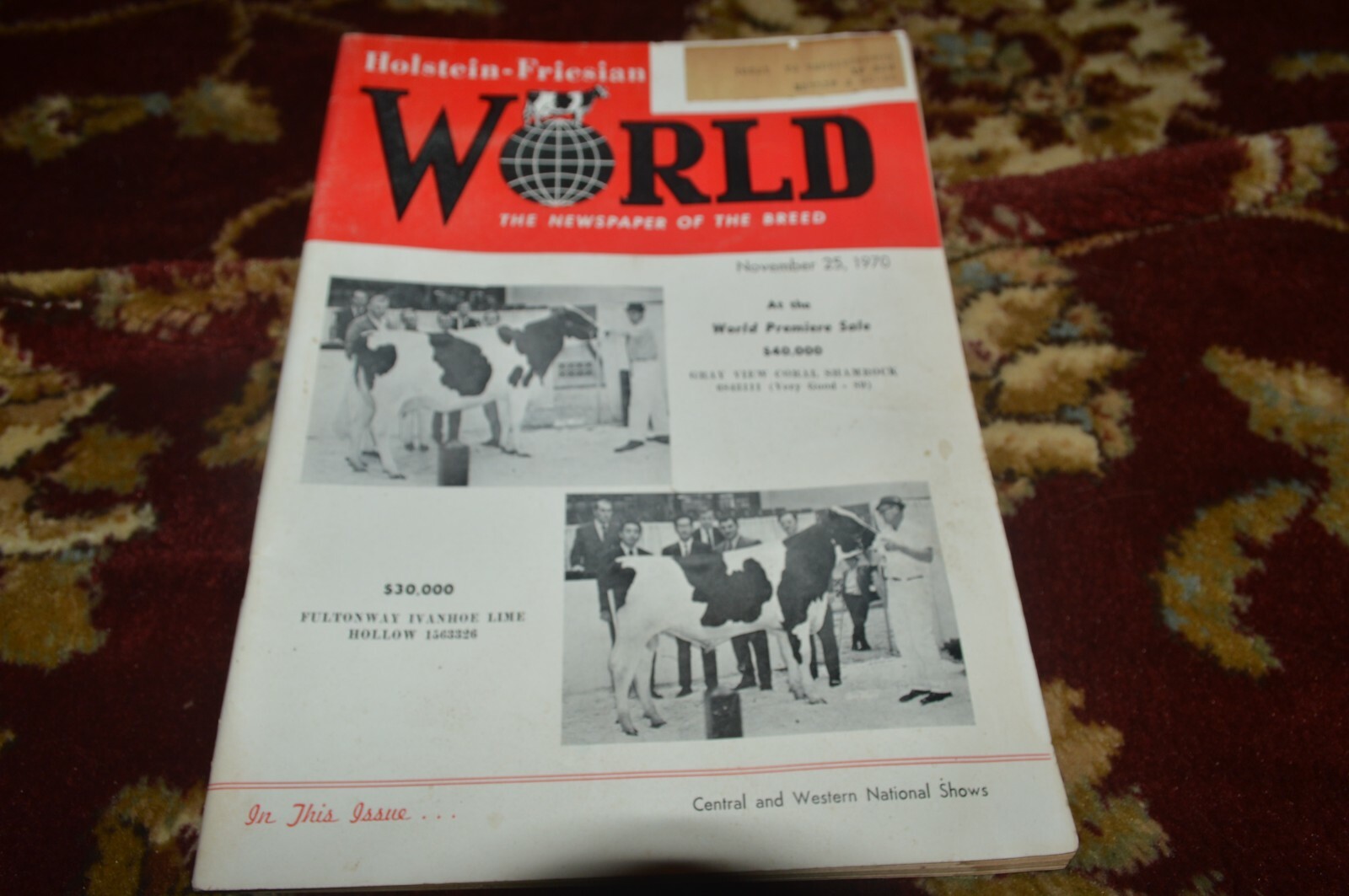 Holstein Friesian World November 25, 1970 Brochure CGPA