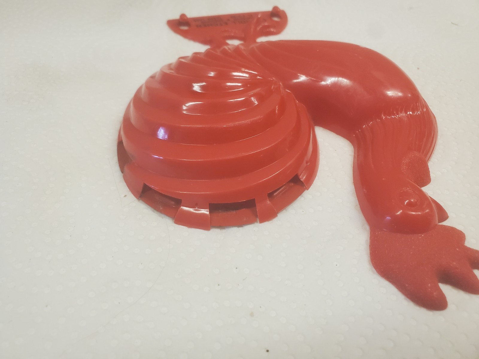 8&Prime; Red Plastic Rooster Spoon Holder Carroll Etchen Trucking Clear Lake Iowa