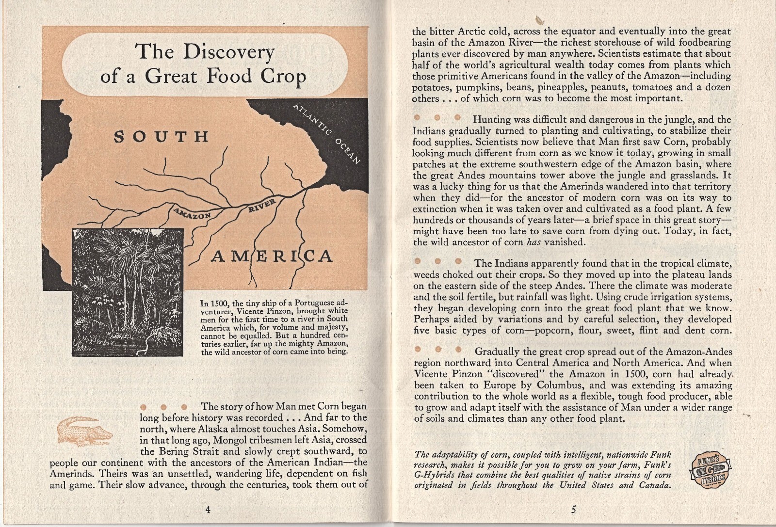 1947 The Great Story of Corn, Funk Bros. Seed Co., Bloomington Ill 32p Booklet