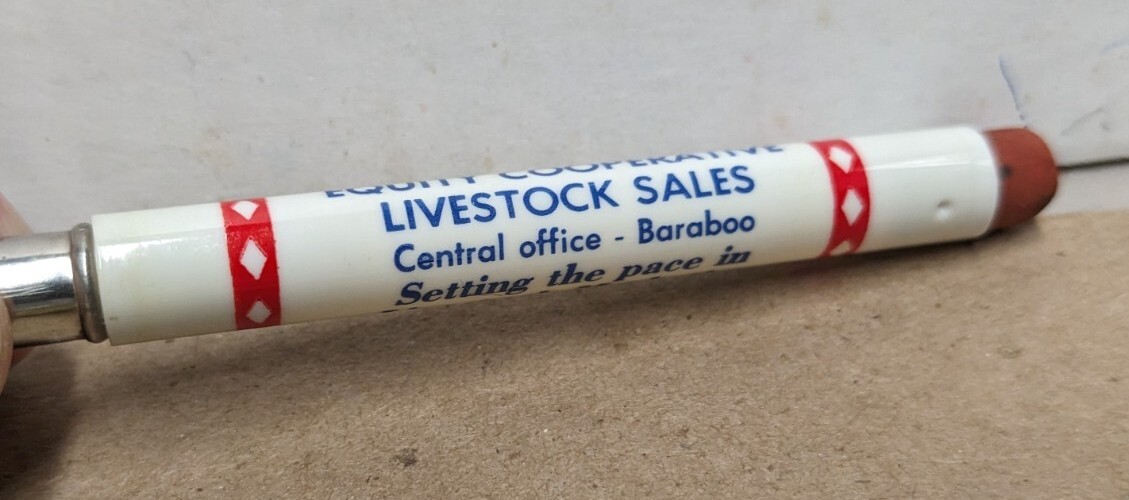 Equity Cooperative Livestock Sales Baraboo Wisconsin WI Bullet Pencil Case Only