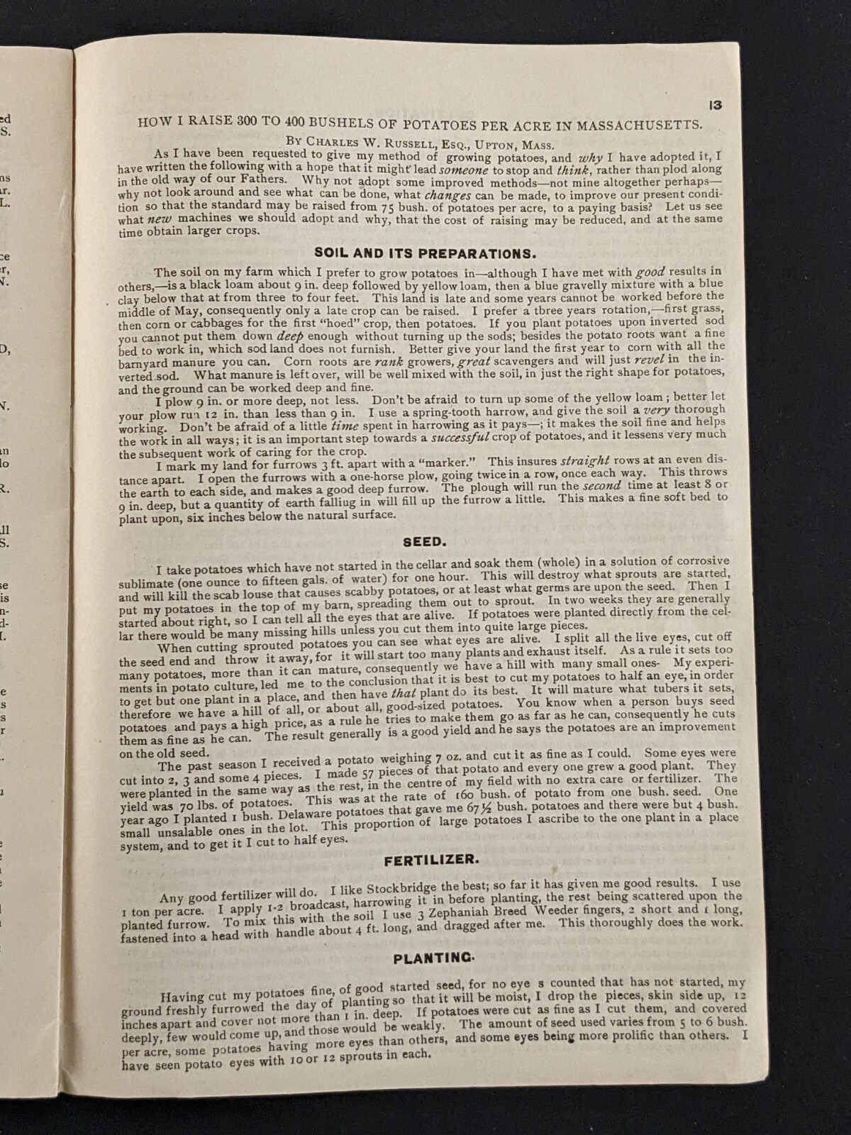 Vintage 1895 Zephaniah Breed Weeder Cultivator Graphic 15 Pg Advertising Booklet