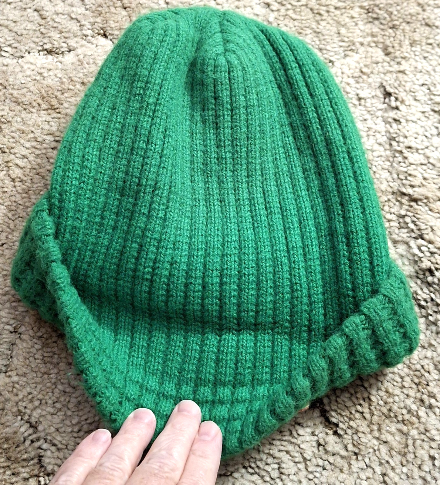 Vintage Avco New Idea Green Winter Hat Toboggan