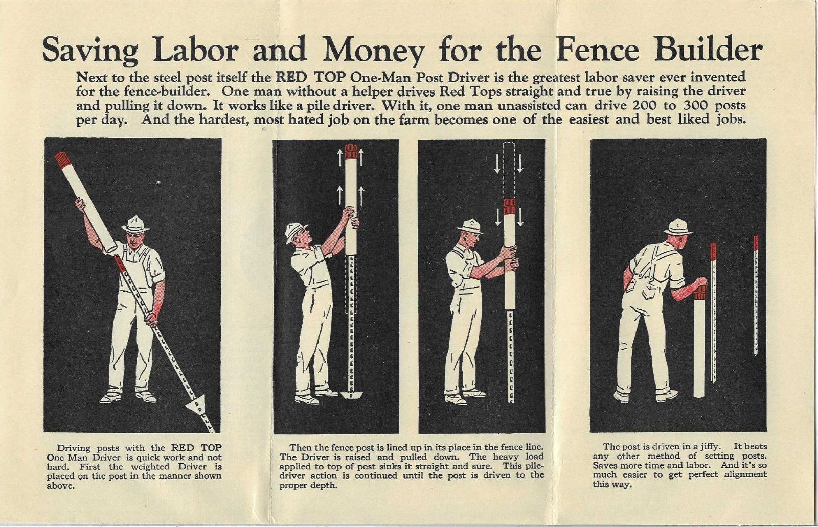 c1920s Red Top Steel Post Company advertising brochure
