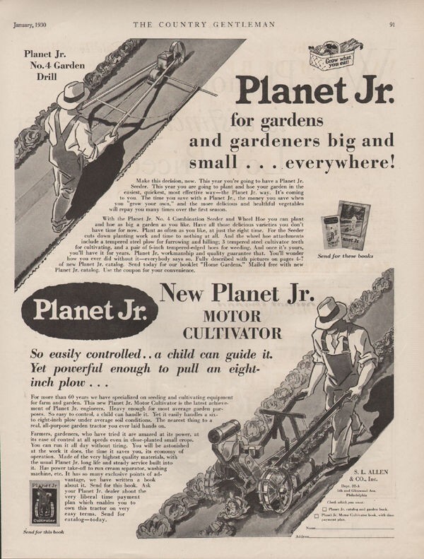1930 PLANET JR. GARDEN PLOW MOTOR FARM HOE SEEDER MOTOR ENGINE CULTIVATE20487