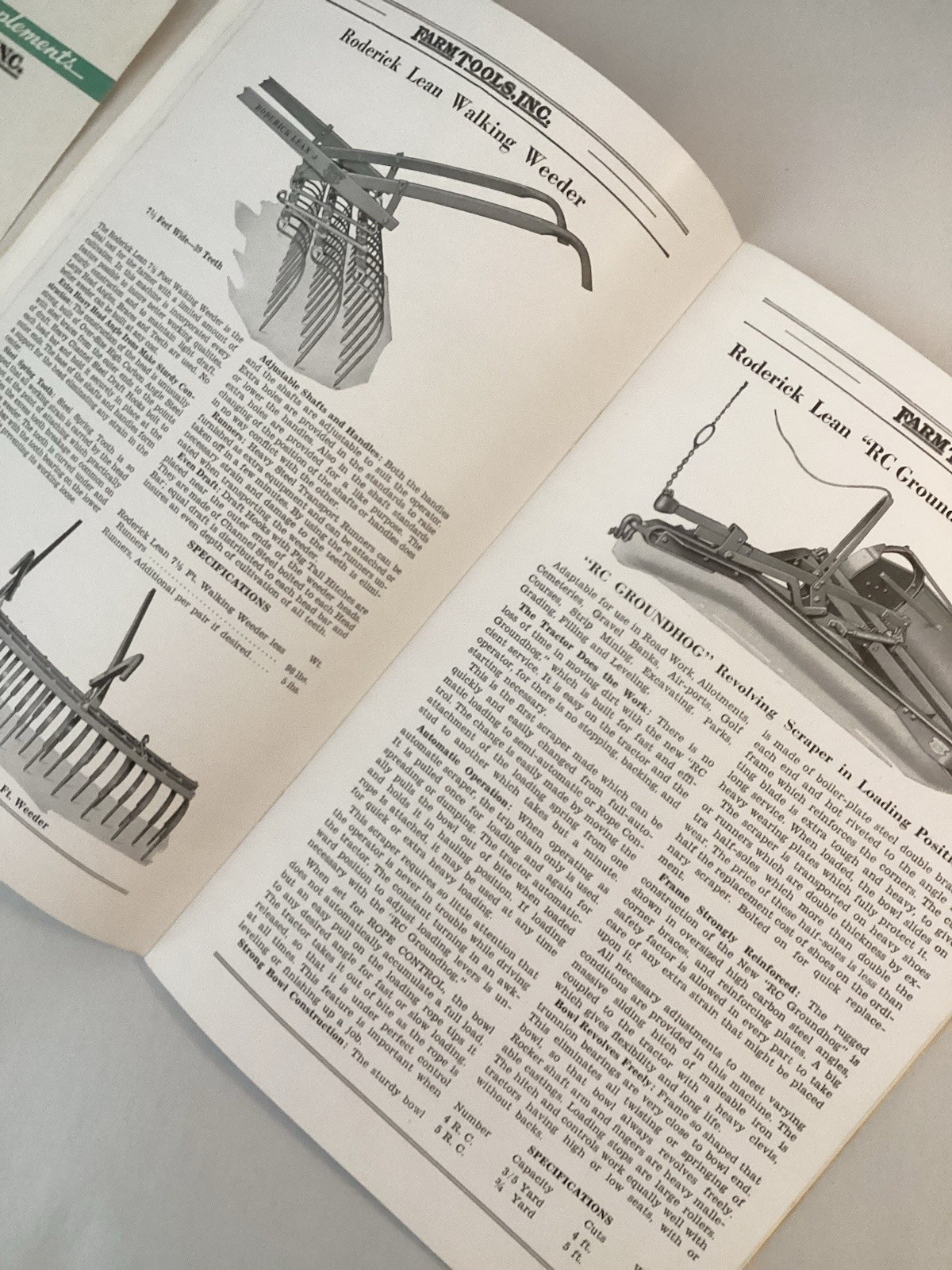 1940’s FARM TOOLS INCORPORATED TRADE CATALOG Farm Equipment MANSFIELD OH Vintage