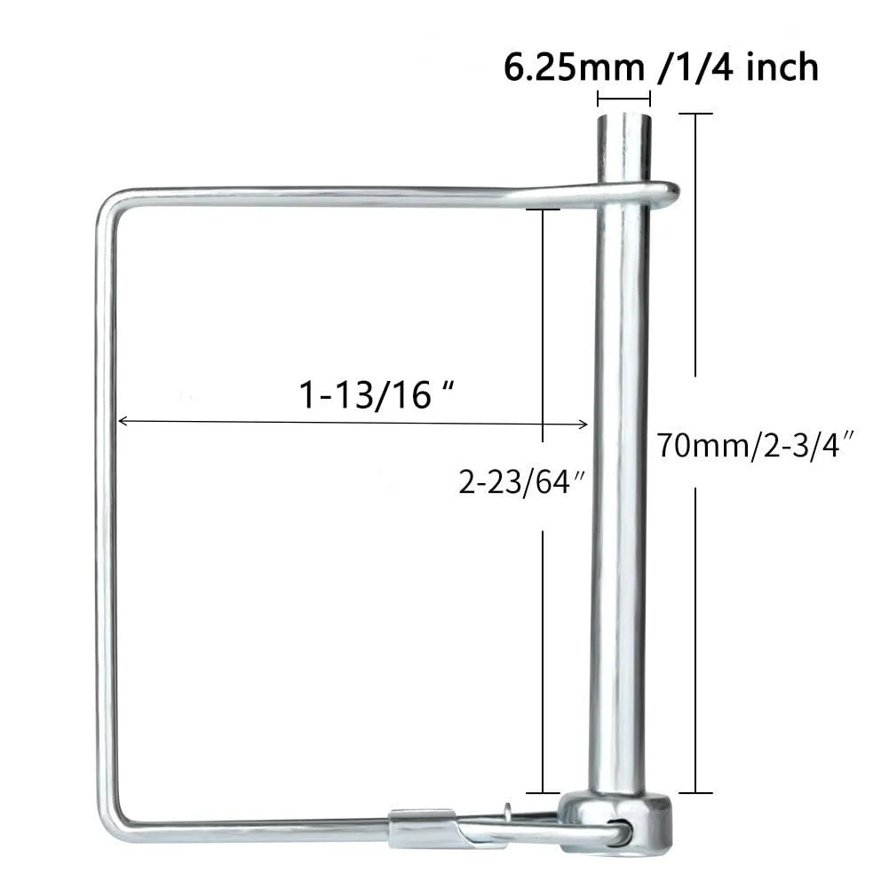 10 PCS Square Pto Pin Shaft Locking Pin 1/4 pin Hitch pin Wire Lock Pin Safety C