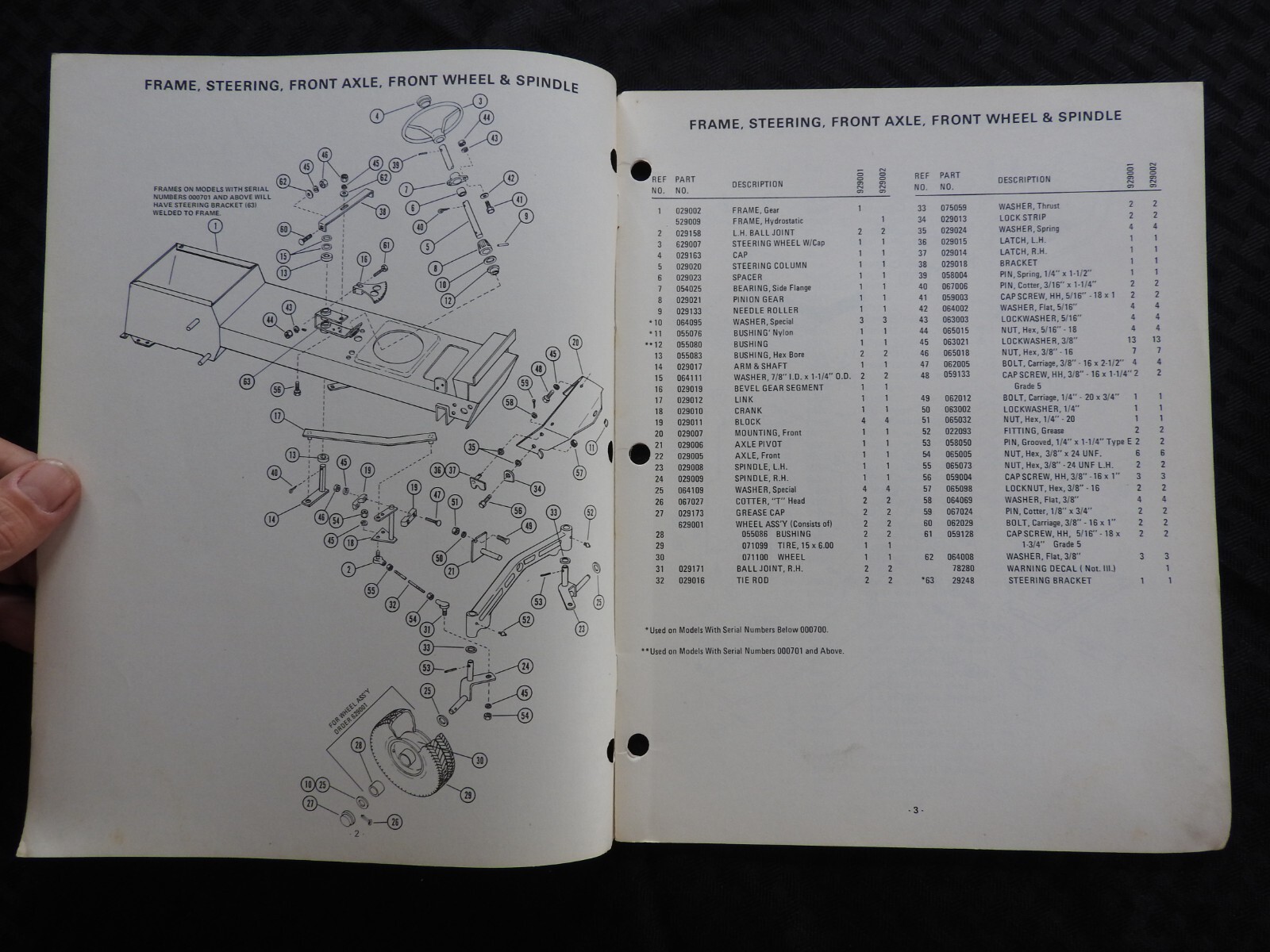 1973-75 ARIENS 8hp Gear & Hydro 829001 929001 929002 TRACTOR PART CATALOG MANUAL