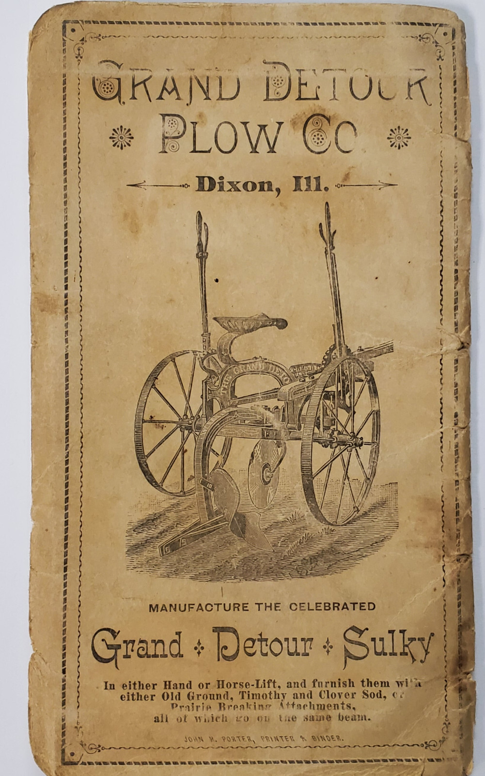 Grand Detour Plow Co, Iron/Wood Beam Plows, 1883, Dixon, Illinois, Catalog/Deere