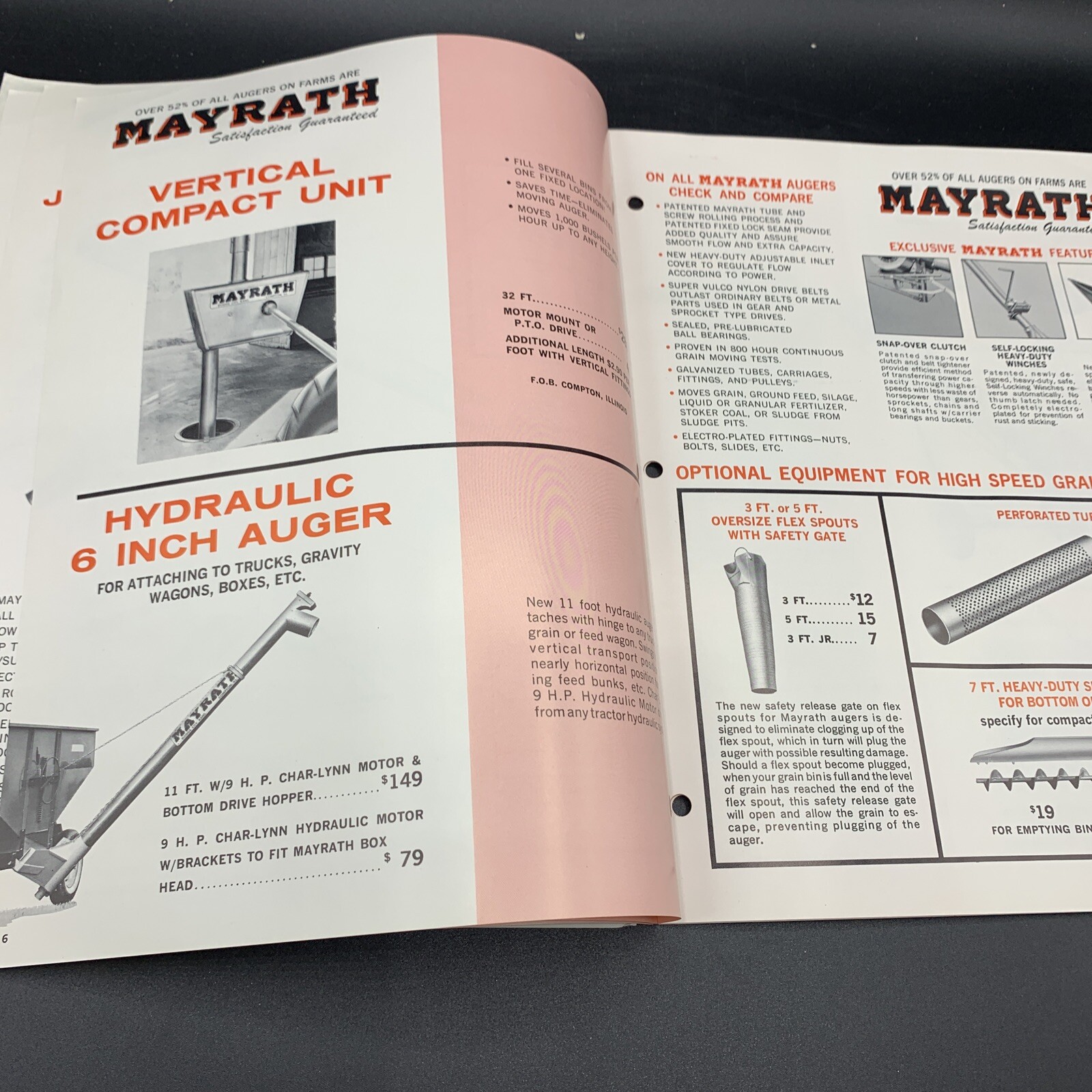 Original 1966 Mayrath Company Farm Equipment Brochure-W/Cover Sheet Compton IL
