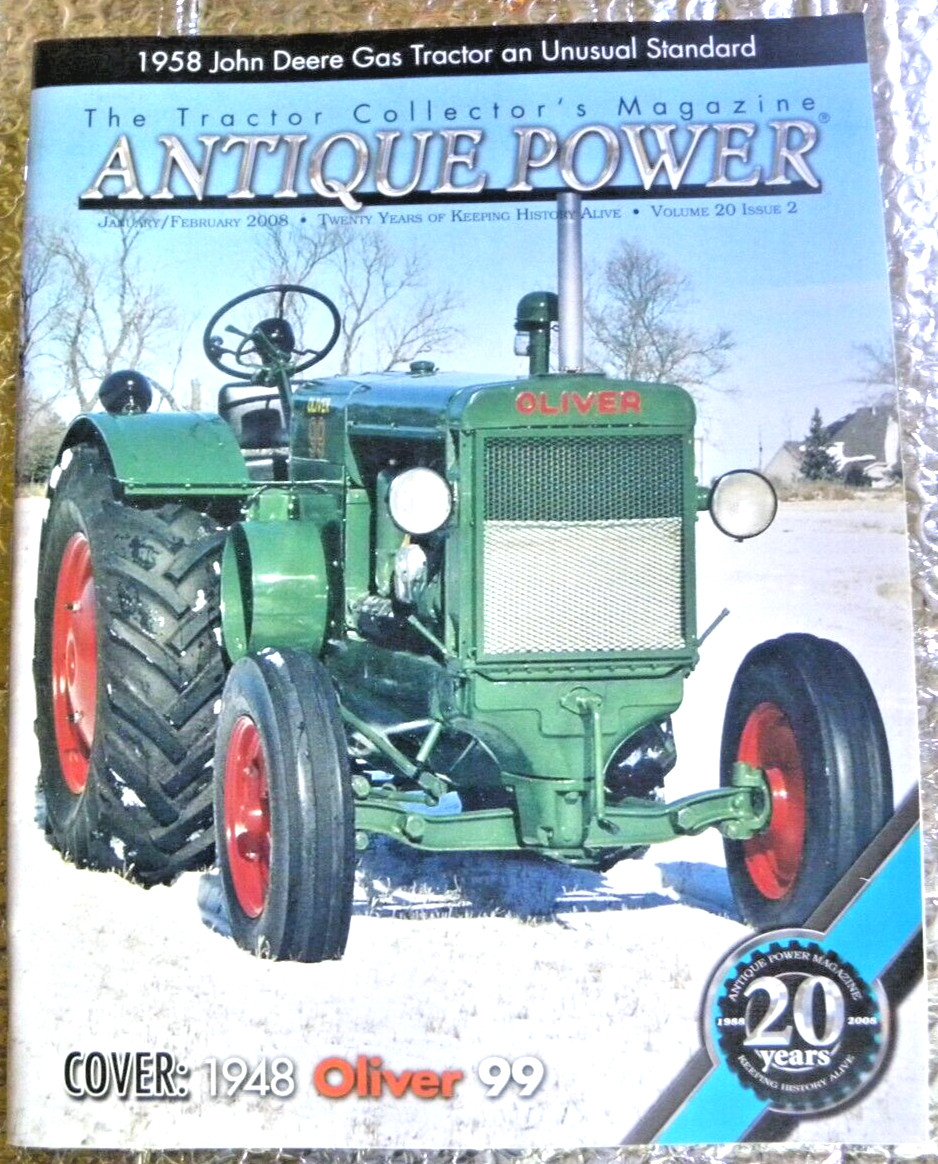 ANTIQUE POWER Magazine January February 2008 Cover 1948 Oliver 99