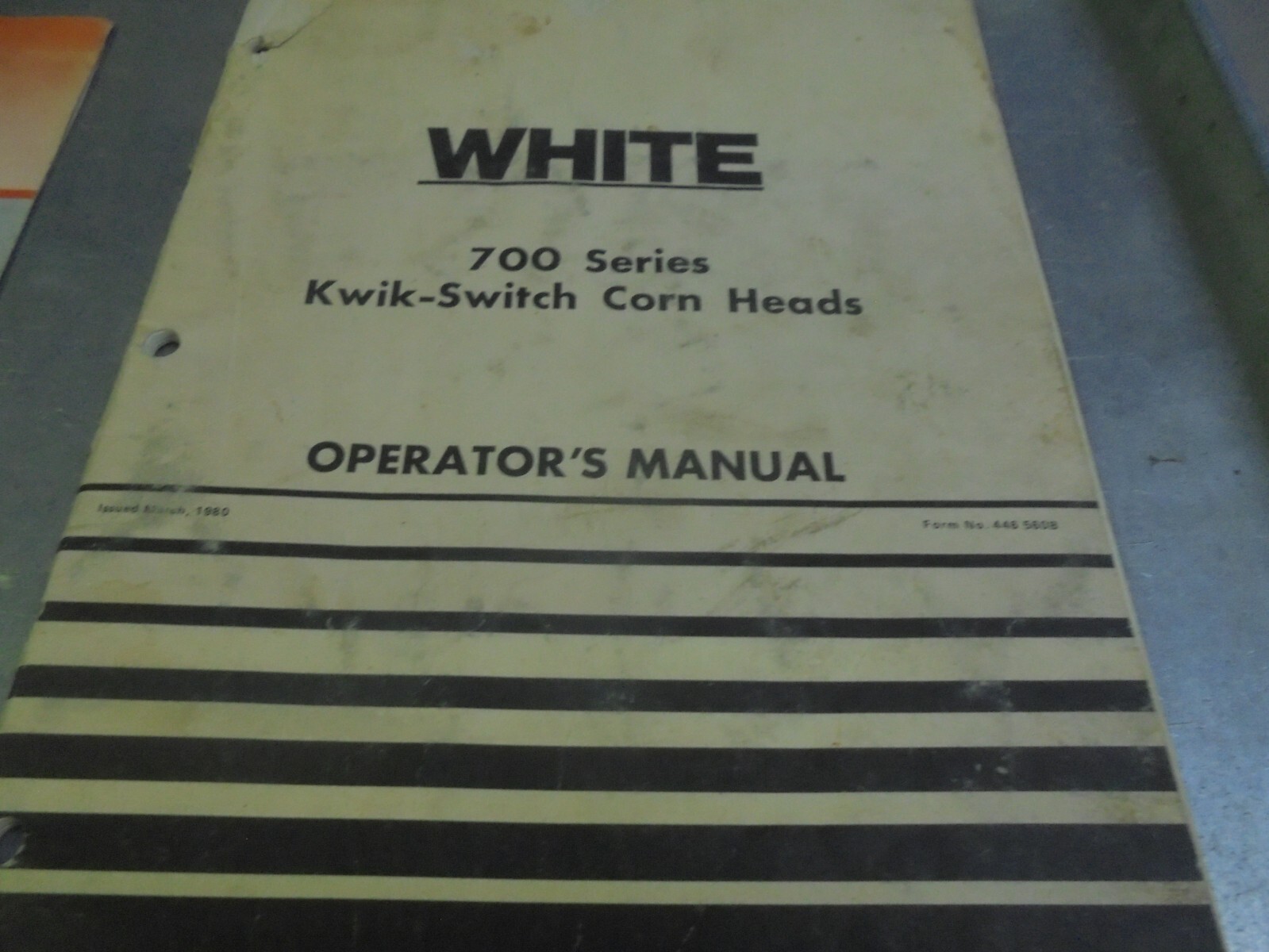 Vintage 1980 White 700 Series Kwik-Switch Corn Heads Operator&rsquo;s Manual