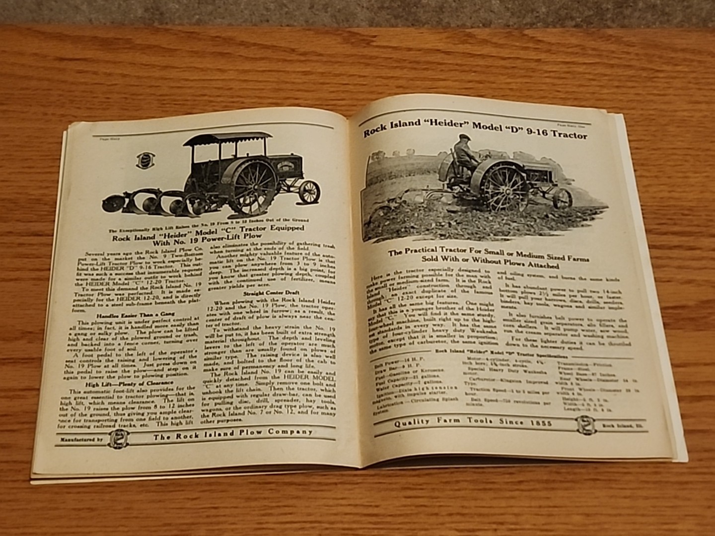 Rock Island Making Farm Life Easier Farm Tools Catalog Heider Tractors Engines