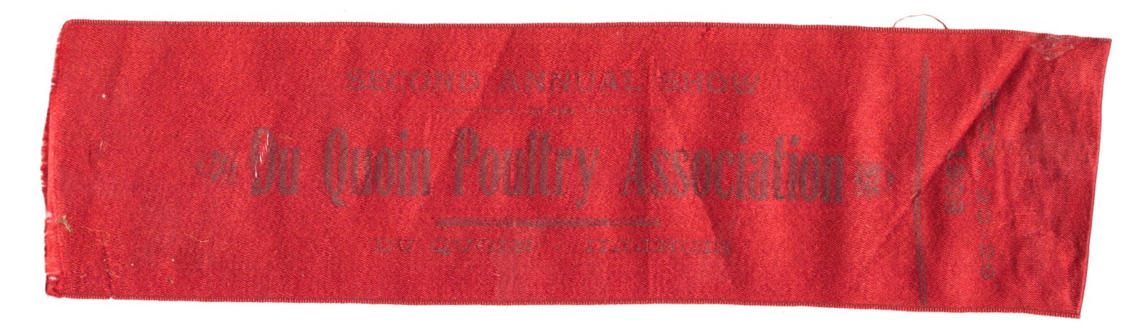 1909 – Du Quoin Illinois Poultry Association Prize Ribbon – XL2Z