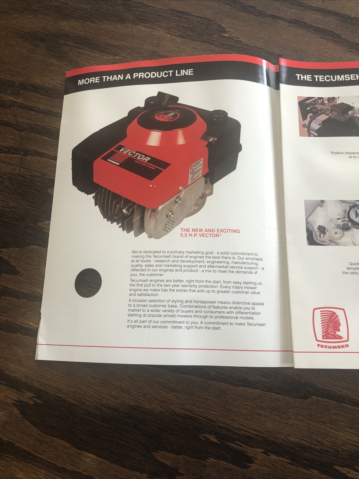 Tecumseh Rotary Mower Engine Line Tecumseh Engines vintage brochure 4-color 1992