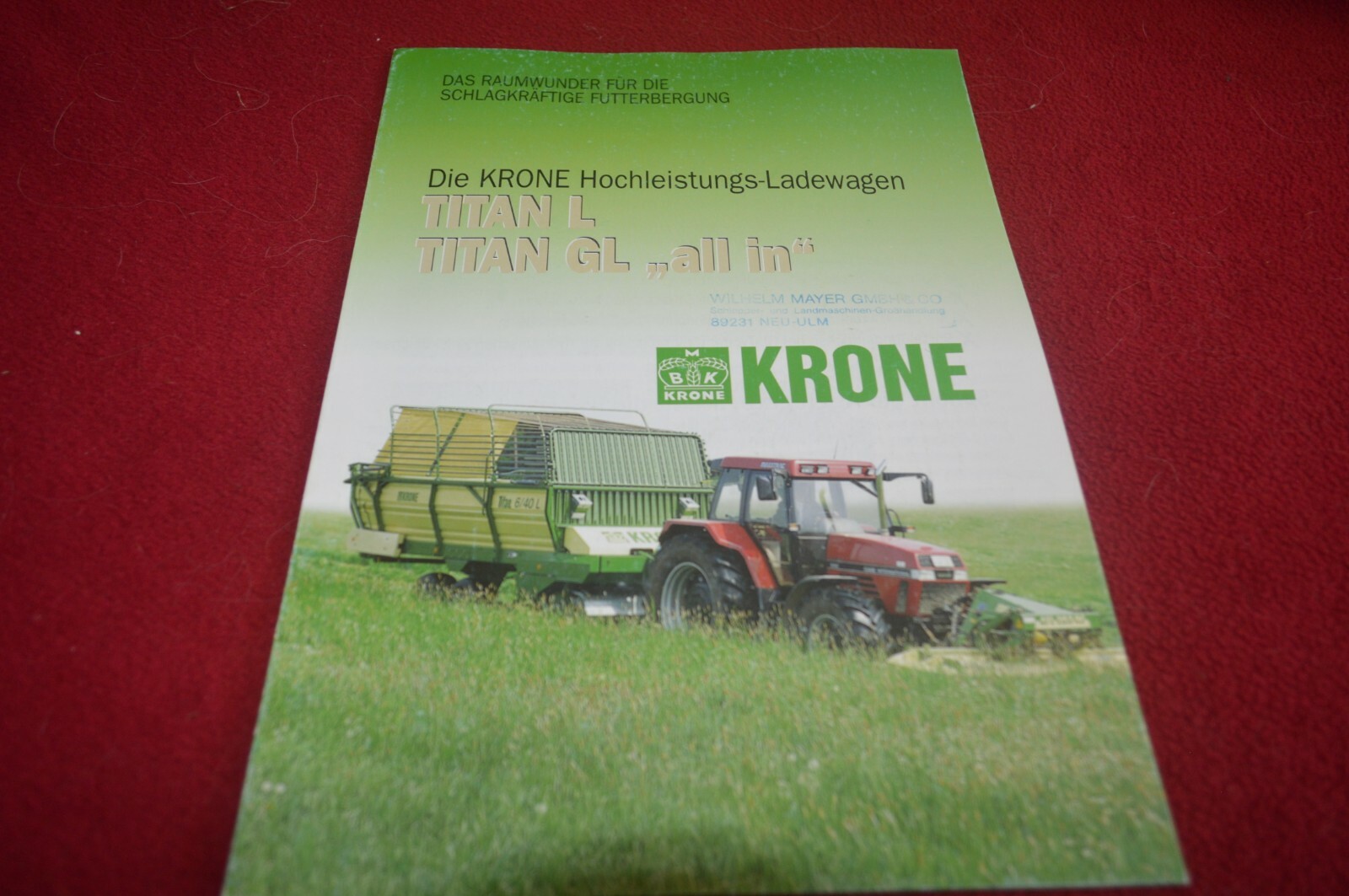 Krone Titan L Titan GL All In Dealer&rsquo;s Brochure FCCA