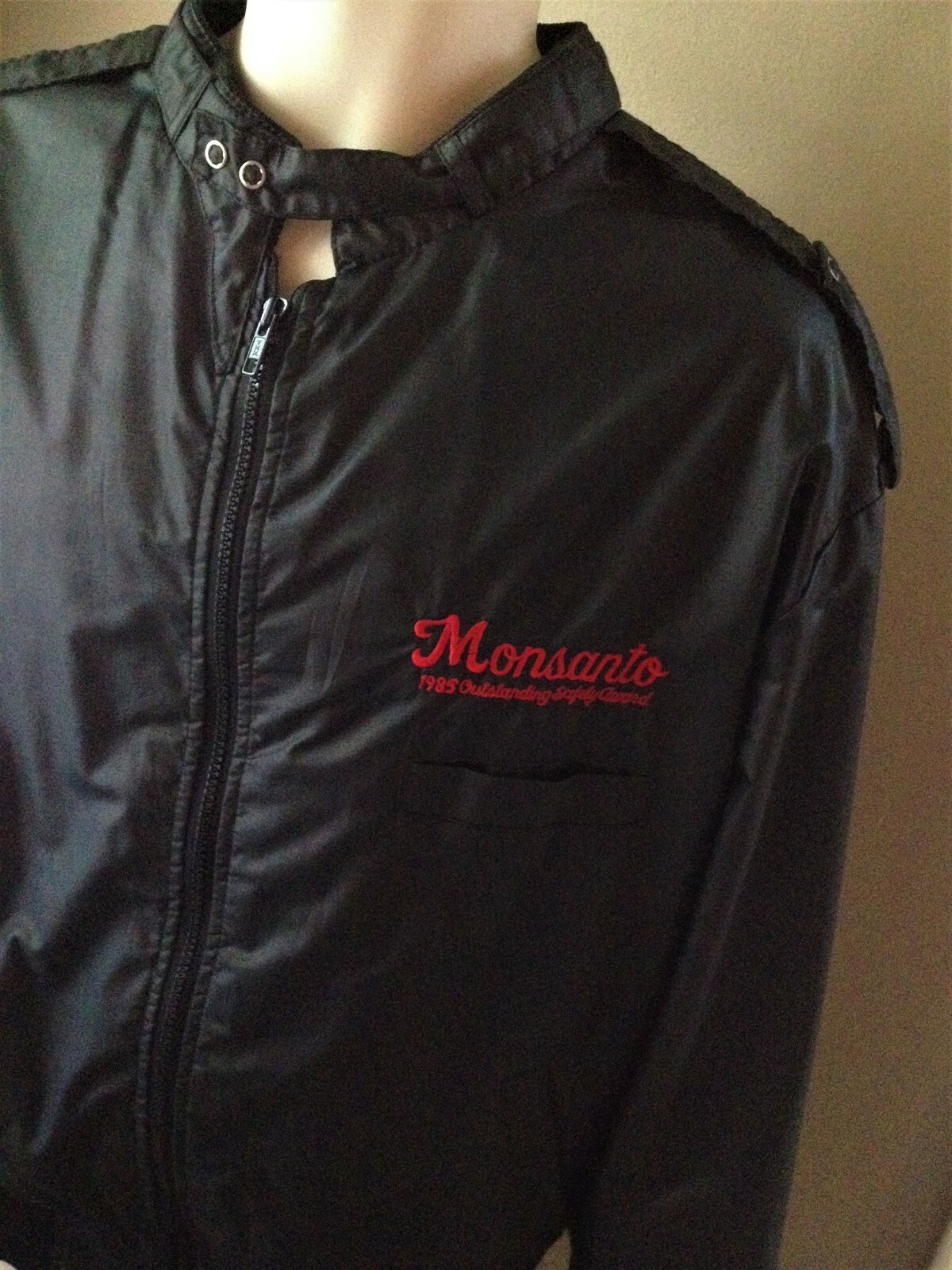 1985 MONSANTO Outstanding Safety Award JACKET XXL Bomber 2XL Mens ZIPPER