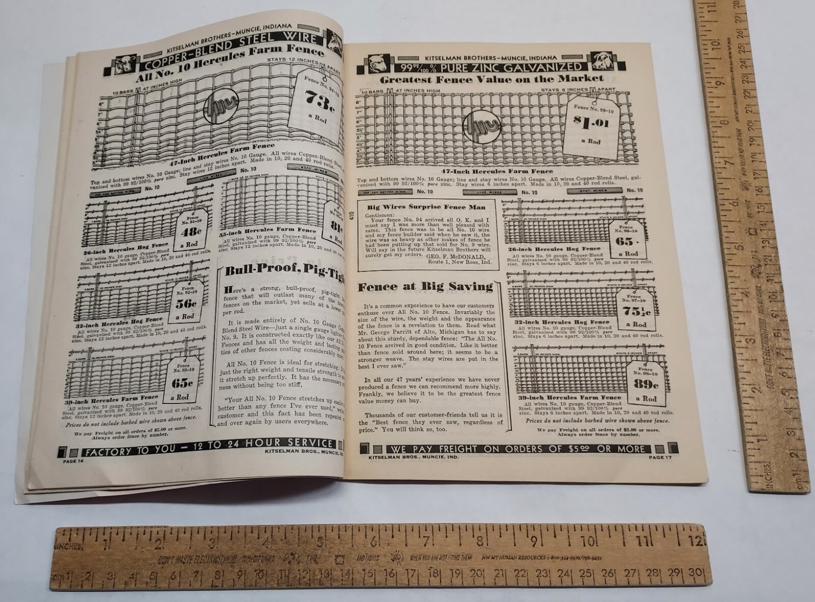 1931 – CATALOG – KITSELMAN BROS. – Fencing / Wire – listing #7378