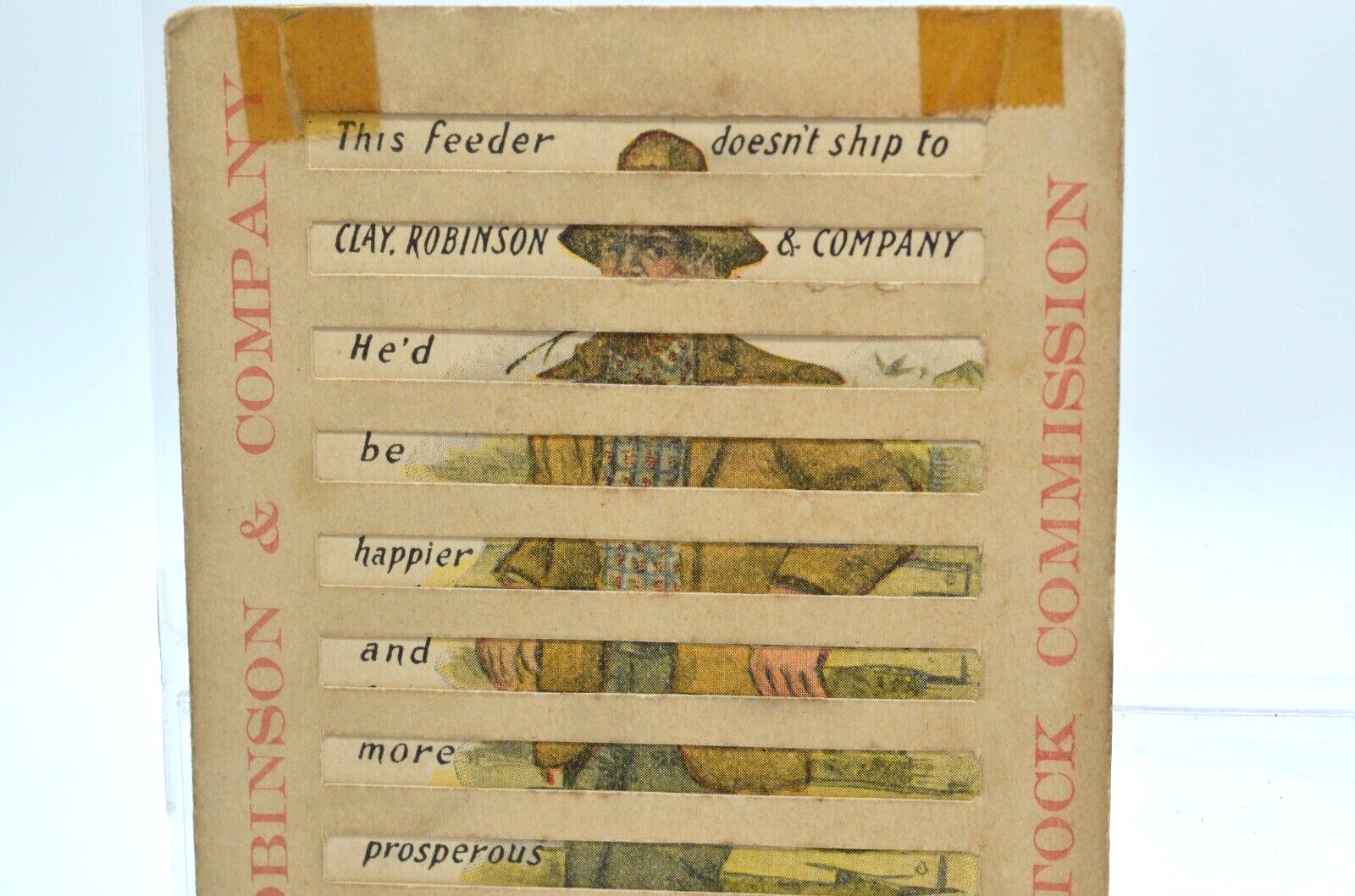 Rare 1909 Pull Tab Advertising Card – Clay, Robinson & Co. Livestock Industry Co