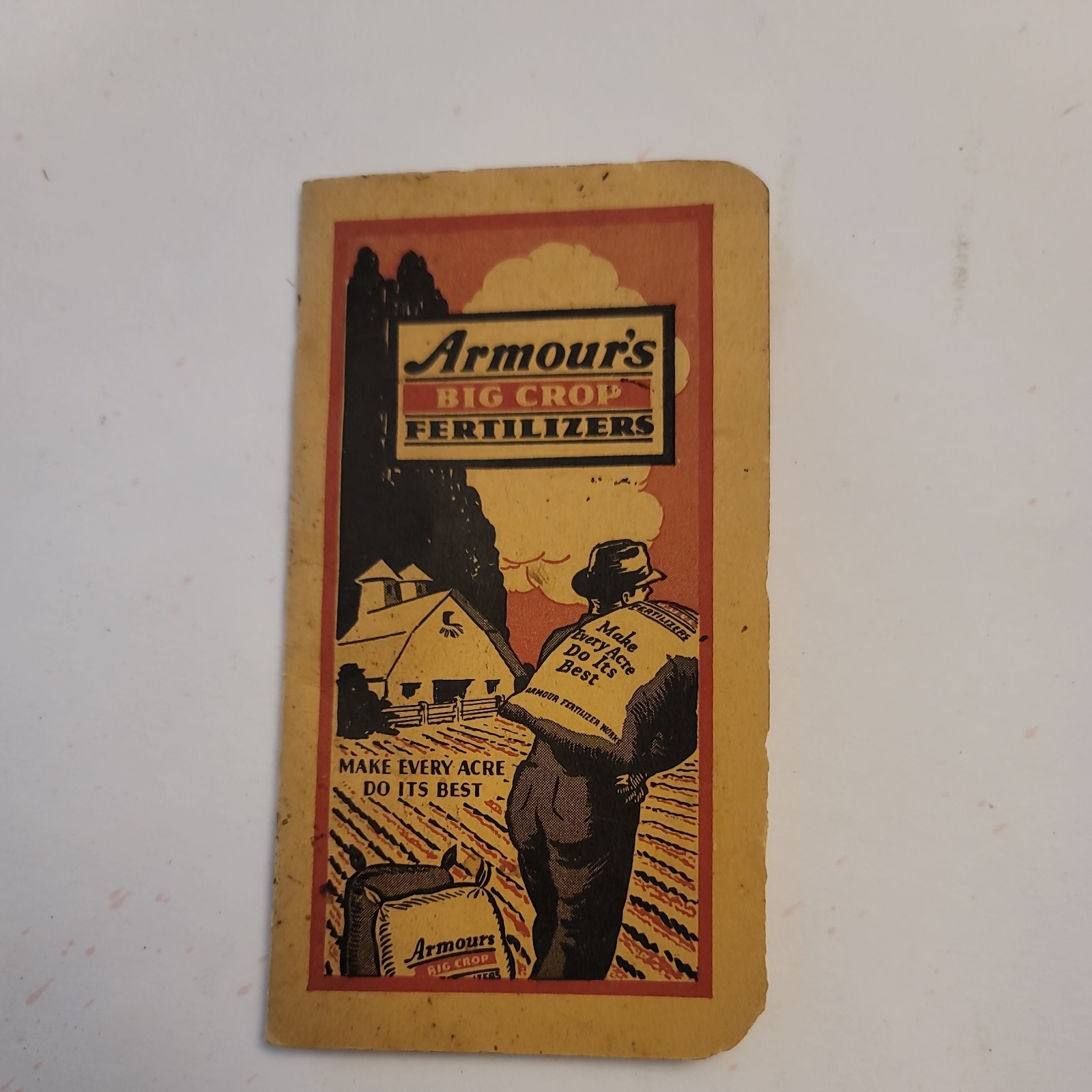 Armours Big Crop Fertilizer 1939 1940 Note Pad Atlanta Geogria