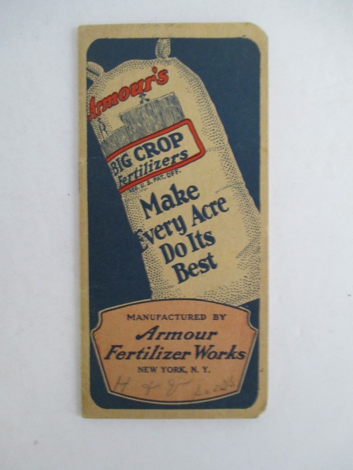 1930 ARMOUR FERTILIZER WORKS NOTEBOOK