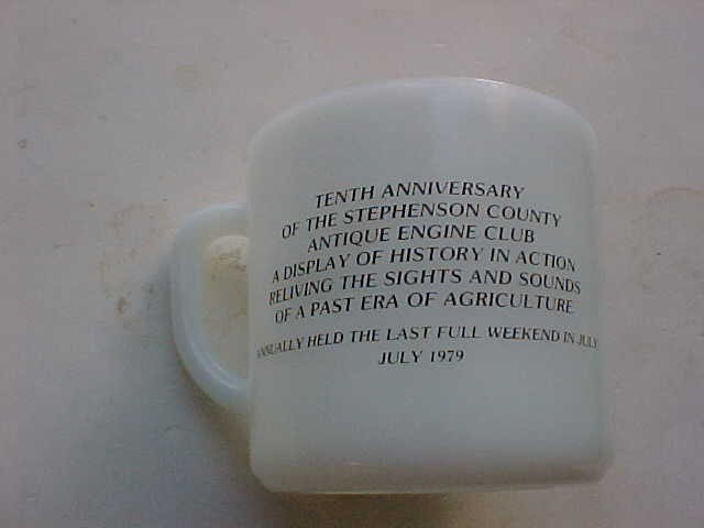Stephenson Co Antique Engine Club STOVER ENGINE Coffee Cup Freeport IL 1979 hit