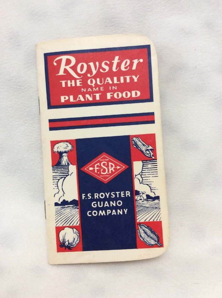 VINTAGE 1959 F.S. ROYSTER FERTILIZERS -Farmer&rsquo;s Note Pad w/Calendars