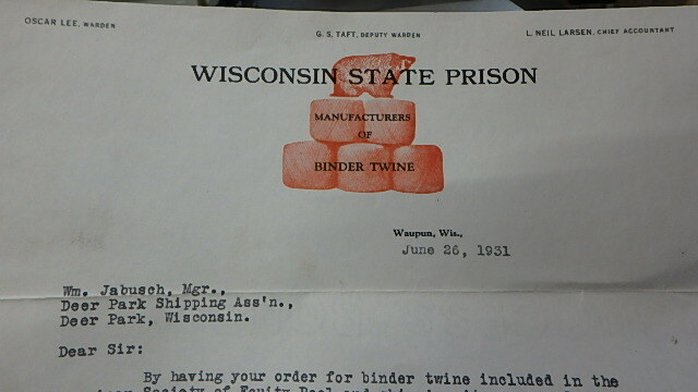 1931 WI STATE PRISON LETTERHEAD BROCHURE PAMPHLET