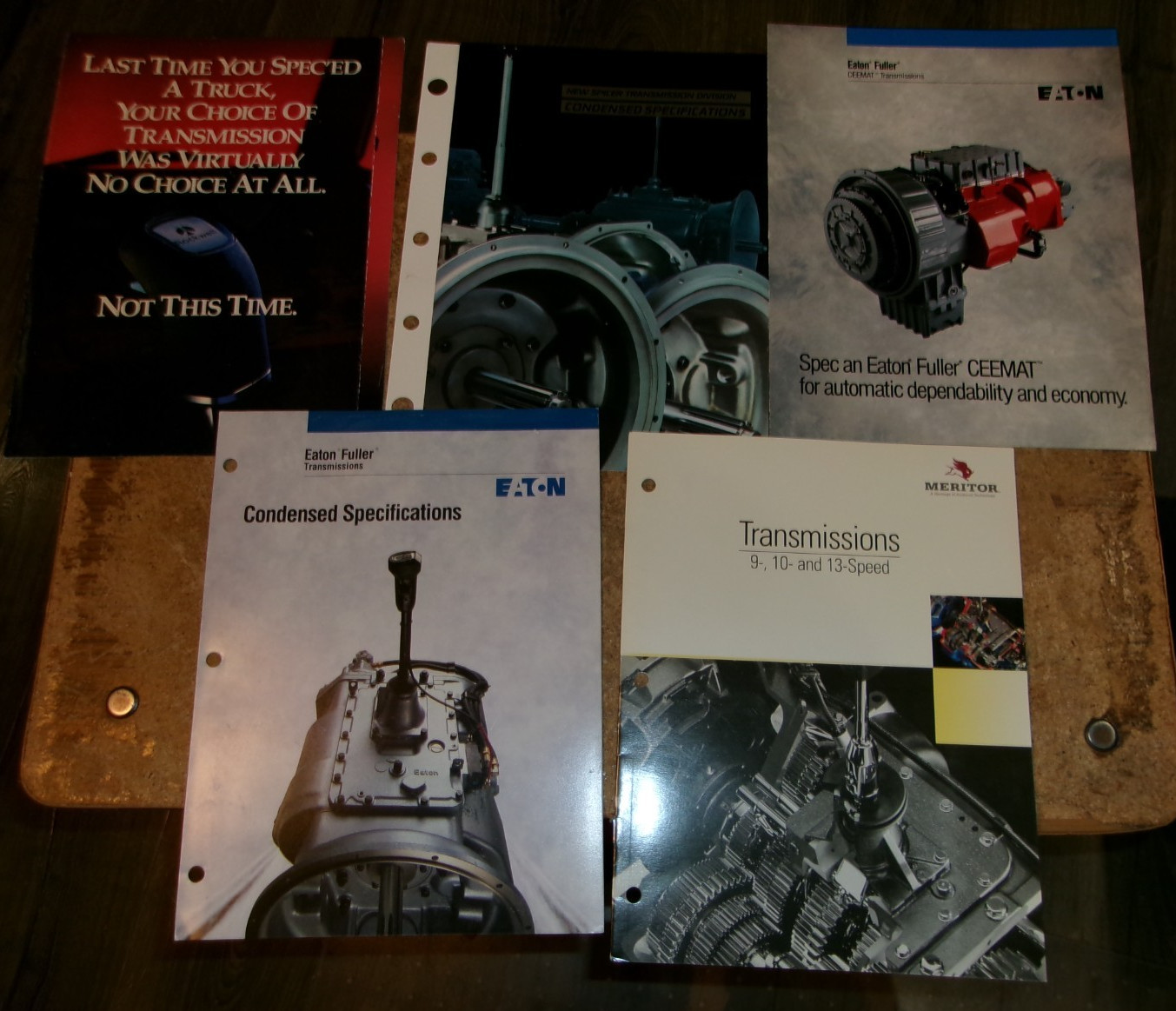 5-lot 1990&rsquo;s semi truck transmission brochures in good shape used