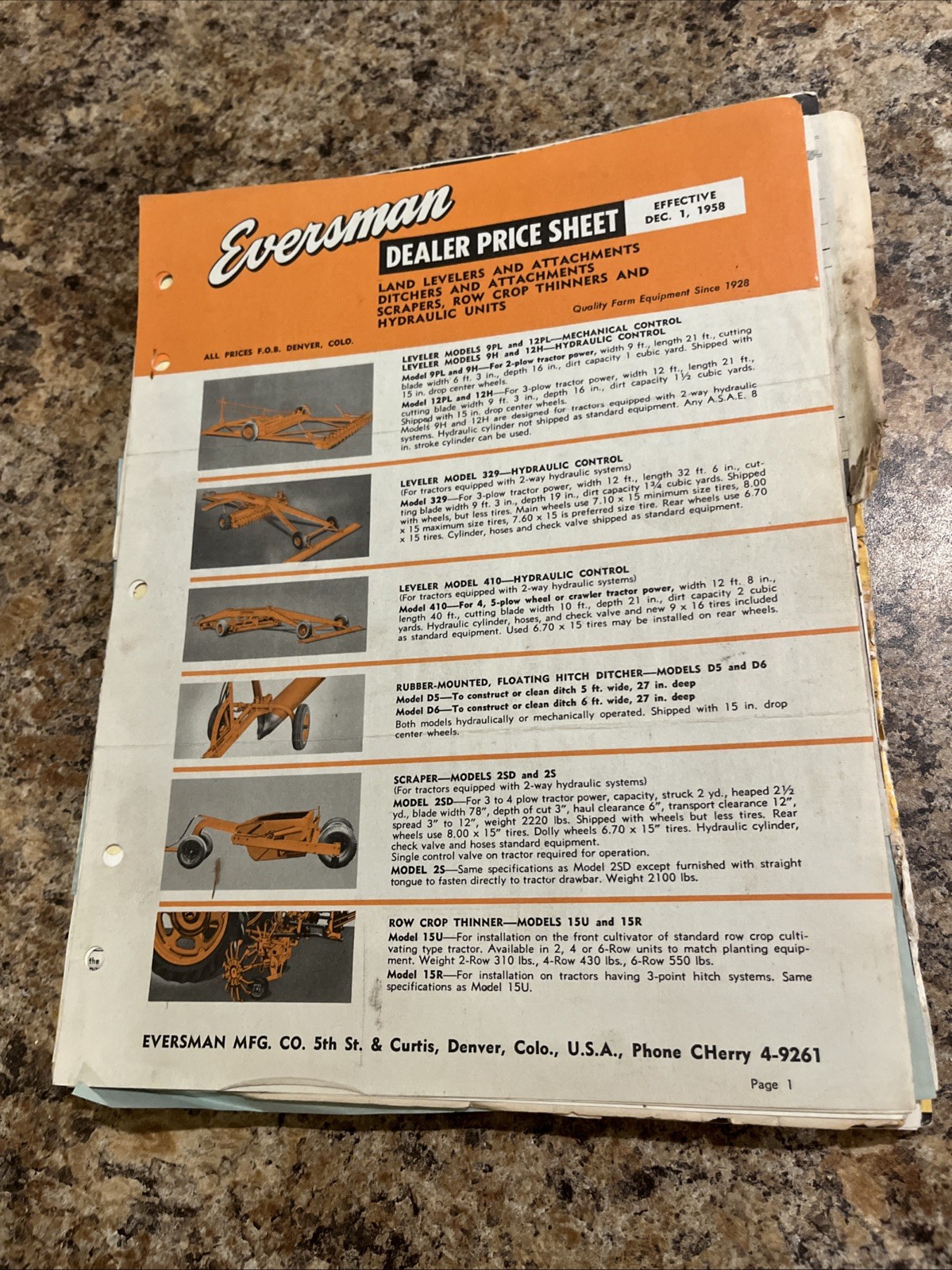 Large Lot Of Vintage Eversman Tractor Implement Brochures Price Guide Receipts
