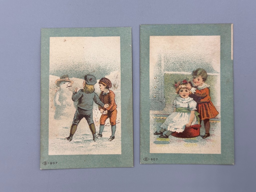 1880s SNOWMAN Children Victorian FARM Advertising Trade Card PORTLAND OR