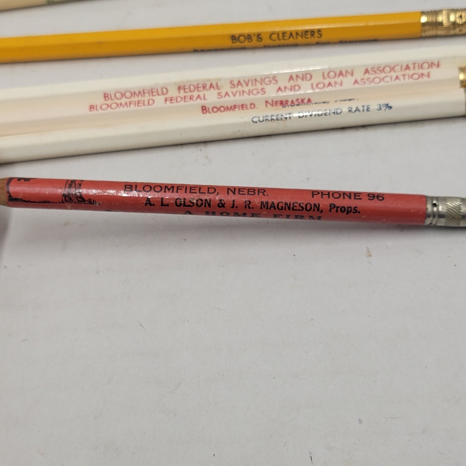 Vintage Bloomfield Nebraska Advertising Lot Farmers Co-op Playing Cards Pencils