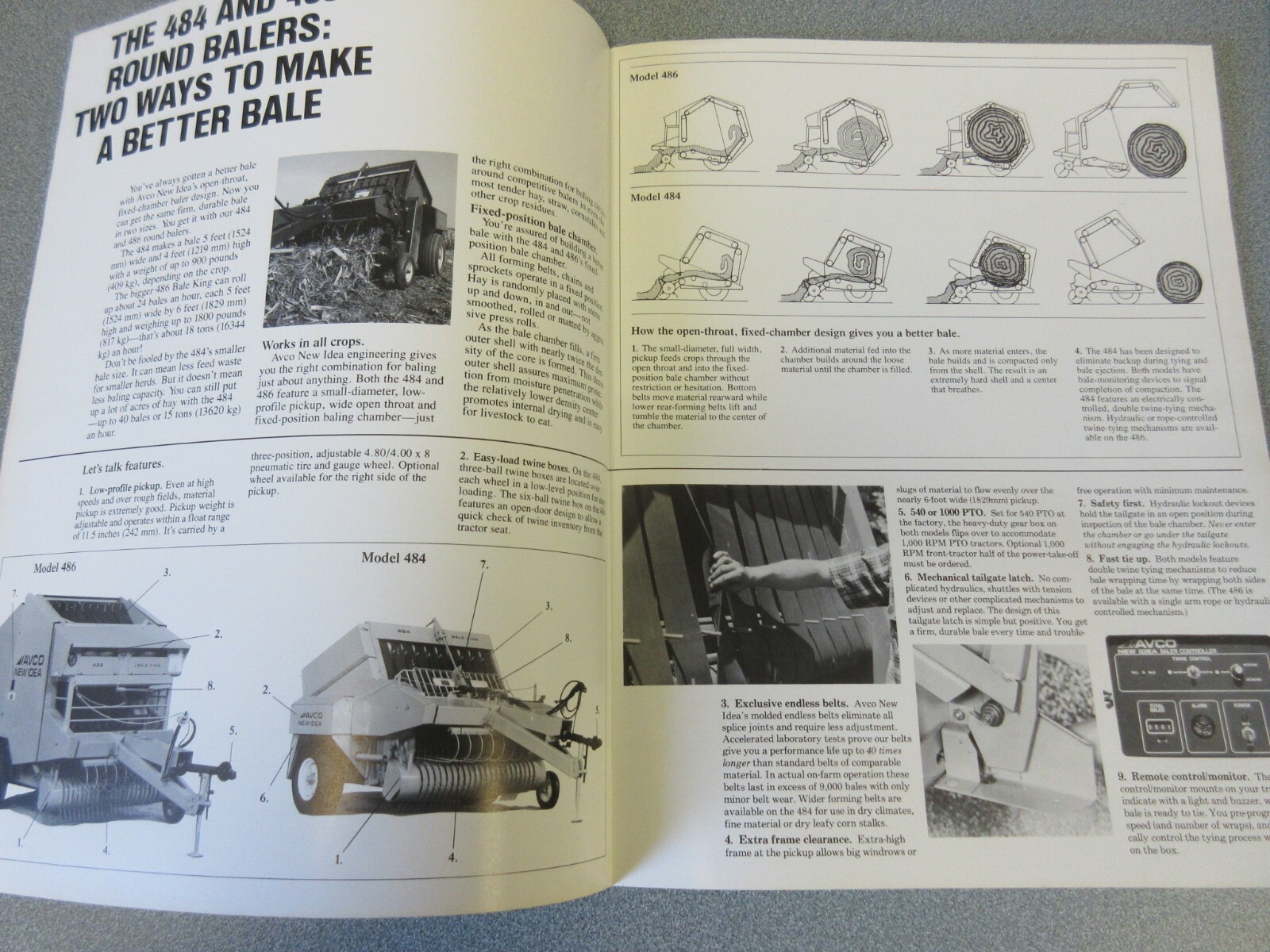 Avco New Idea 484 & 486 Round Balers Sales Brochure