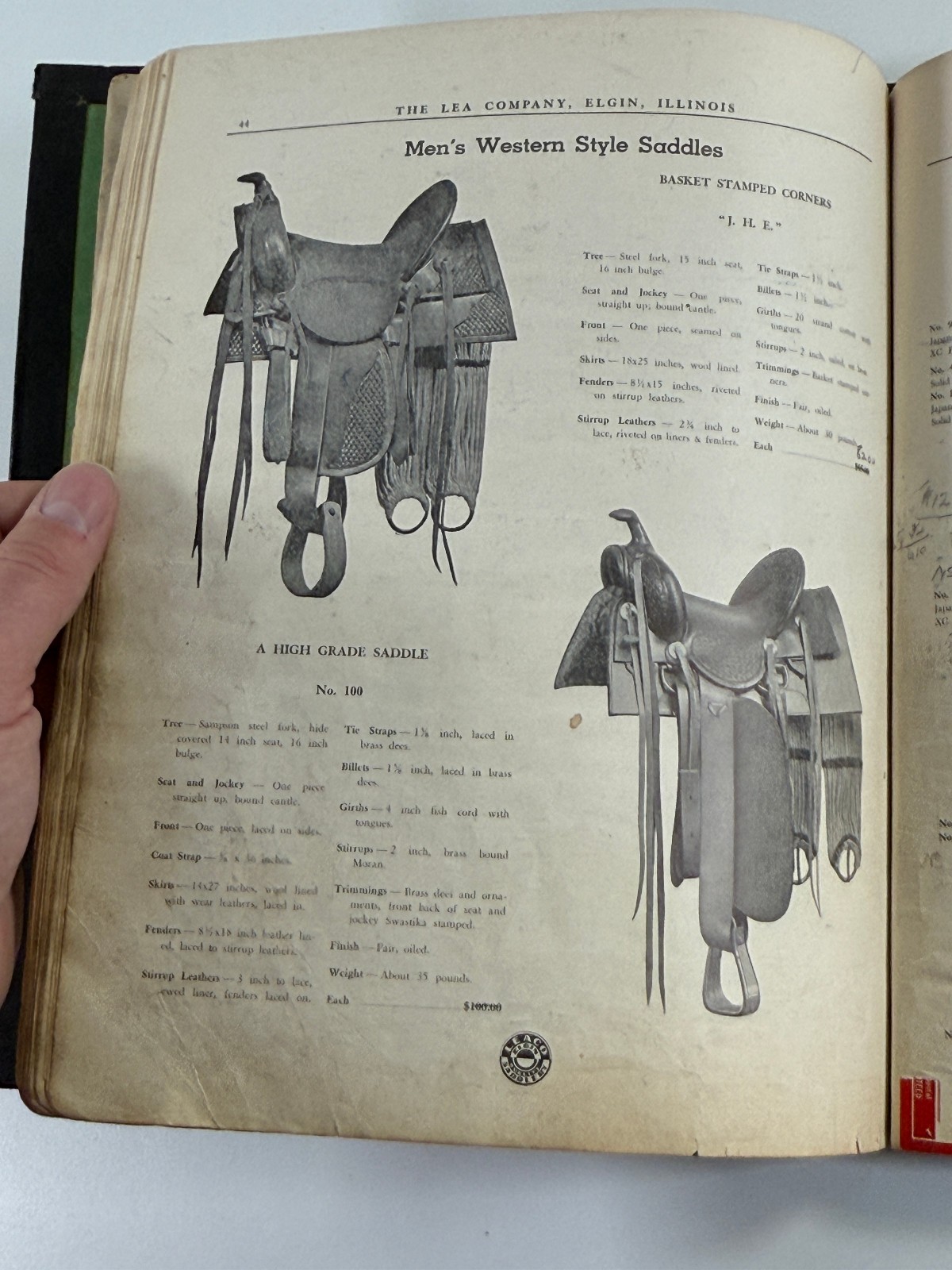 RARE 1890 Lea Co Horse Harness & Implement Catalog Book Saddles Elgin Illinois
