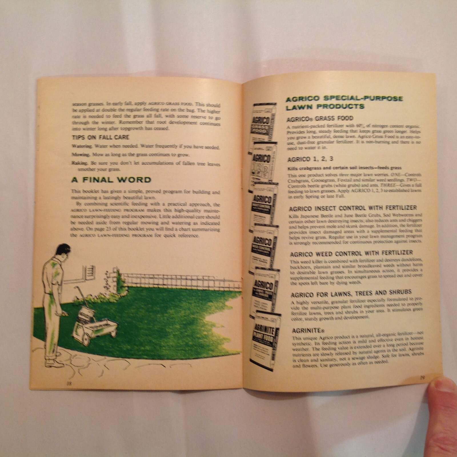 Vtg American Agricultural Chemical Co Agrico Booklet Your Lawn Care Guide Grow