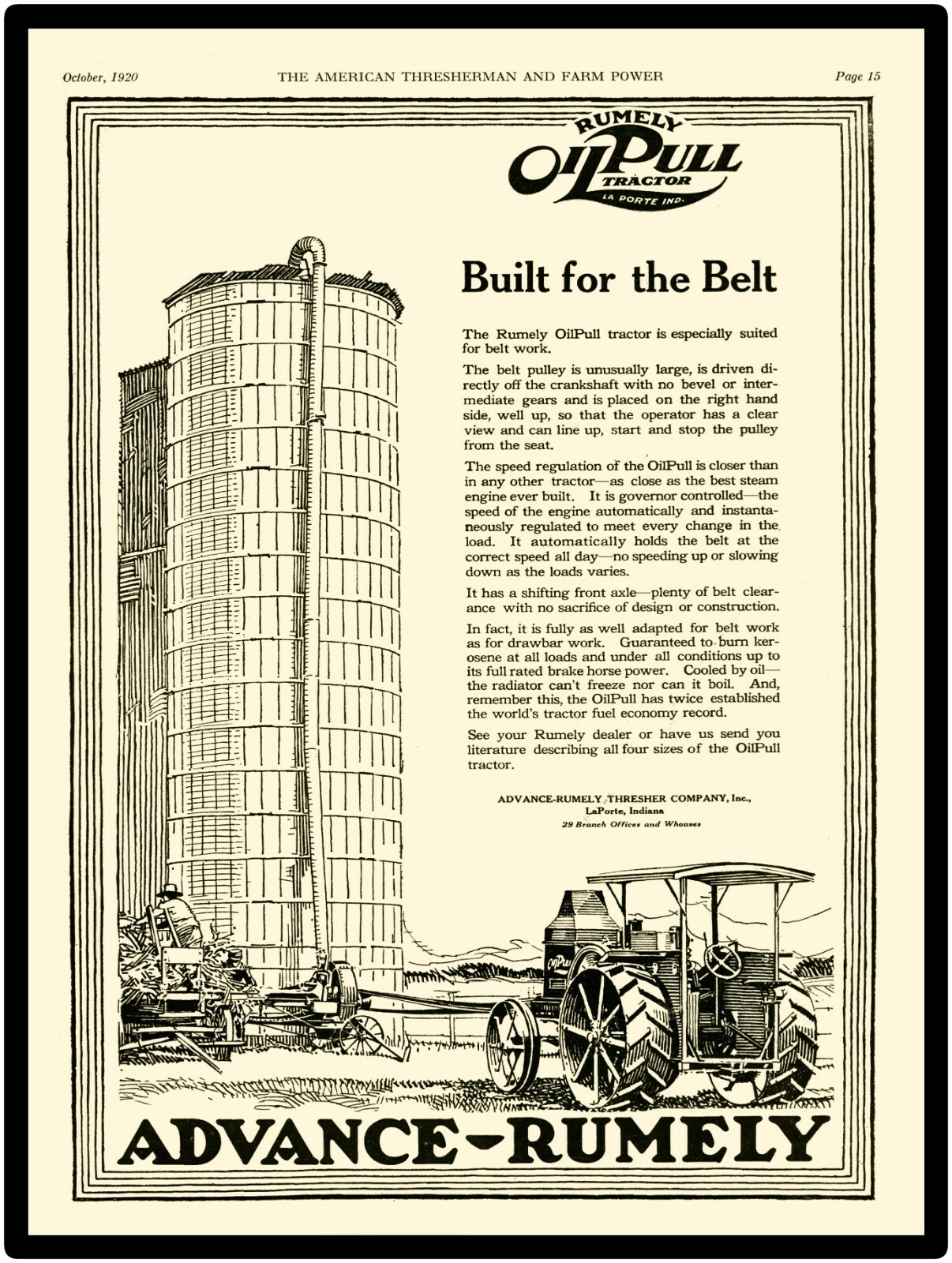 1920 Rumely Oil Pull Tractor NEW Metal Sign – 24&Prime; x 30&Prime; USA STEEL XL Size, 7 lbs