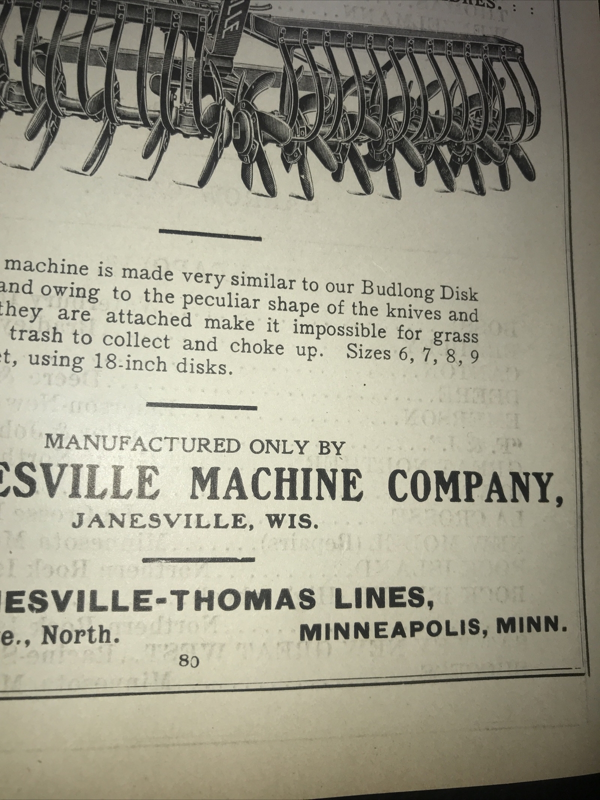 1908 Janesville Farm Implement Advertising – Wisconsin & Minneapolis