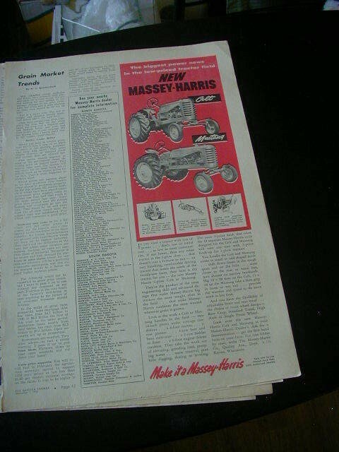 Vintage lot 9 tractor massey harris tractor magazine print ads 1938-1956