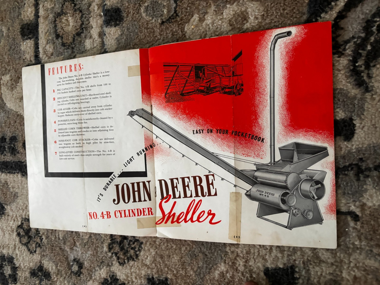 John Deere No. 4-B Cylinder Corn Sheller For 1950 Brochure DCPA26