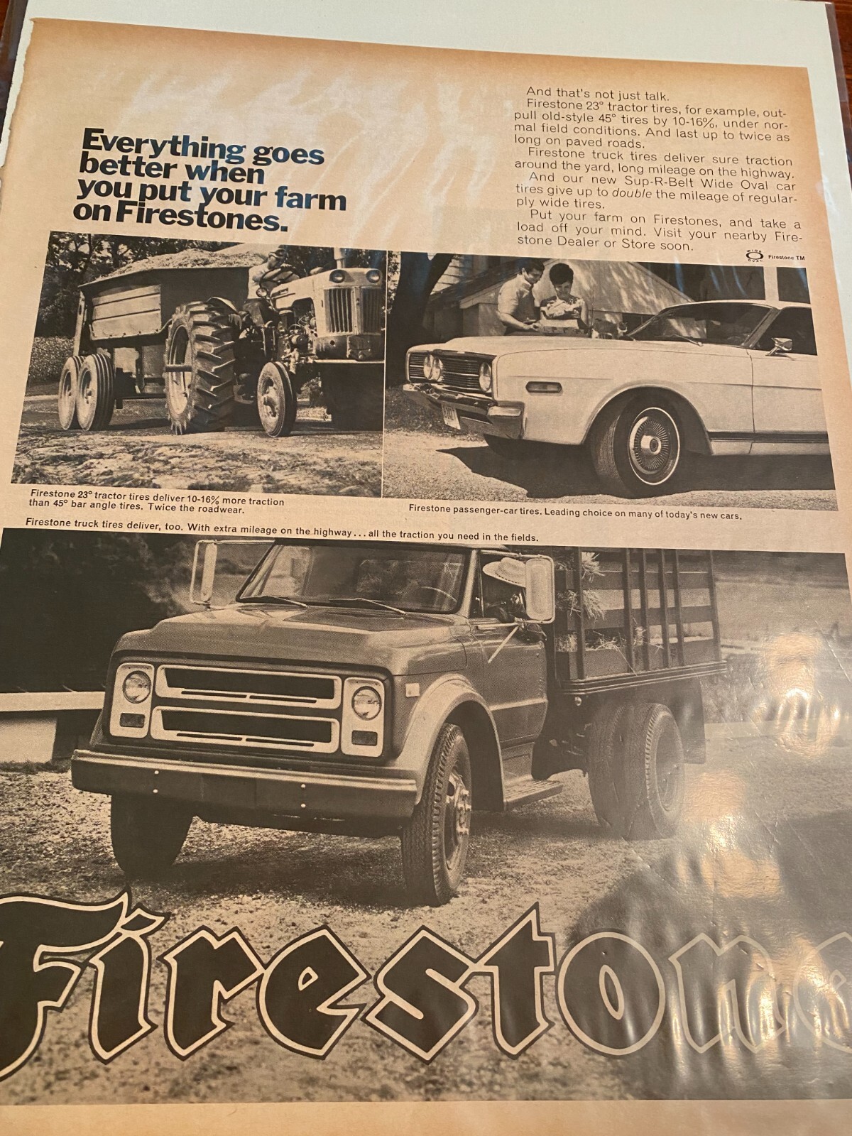 Vintage 1969 Put Your Farm On Firestone Tires ad