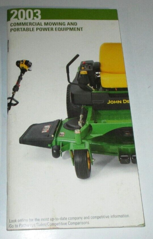 John Deere 2003 Commercial Mowing & Portable Power Equipment Pocket Book Z-Trak&