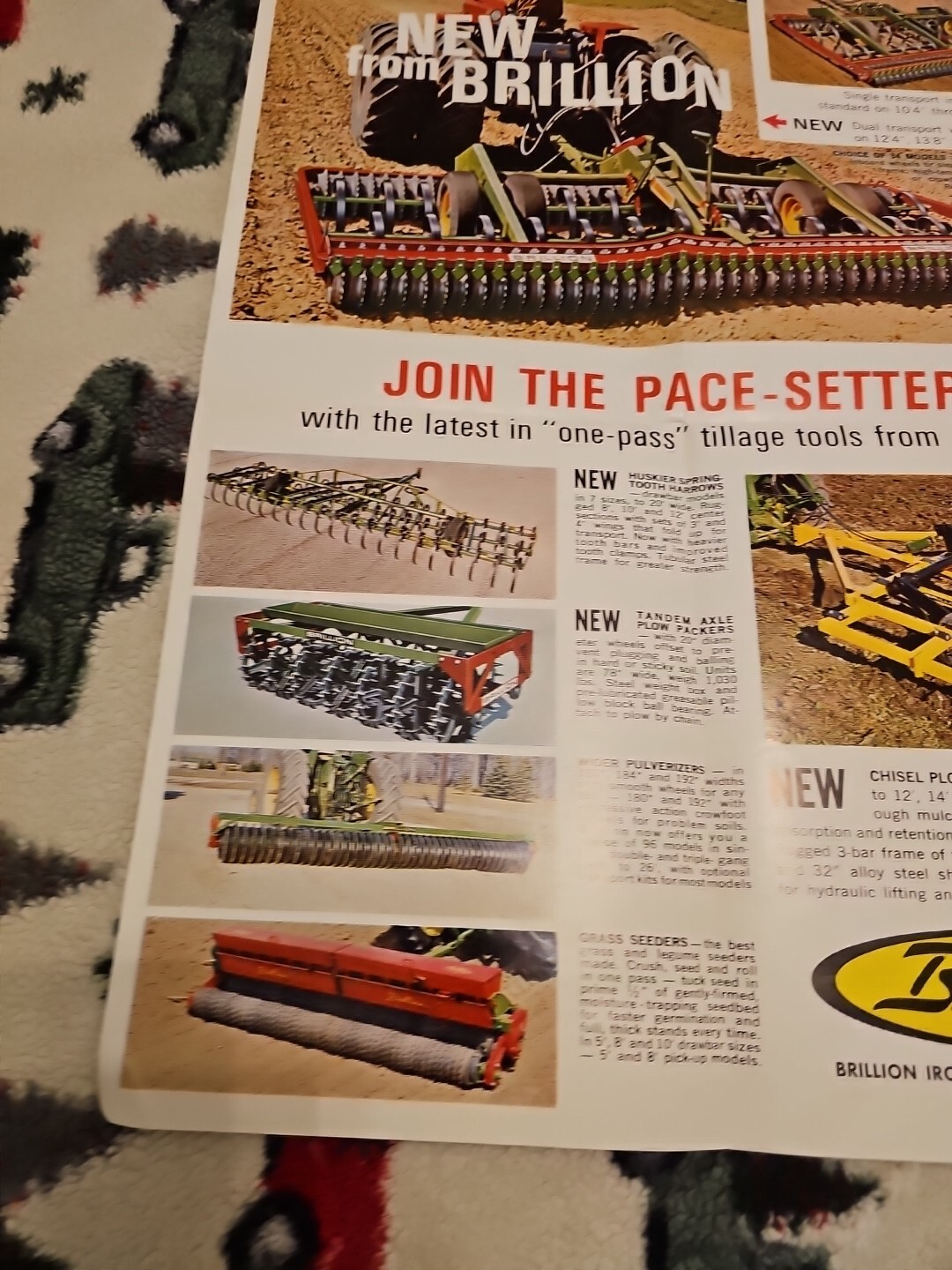 Vintage Brillion Plows Pulverizers Harrows Poster 23&Prime;×17&Prime; Agriculture Equipment